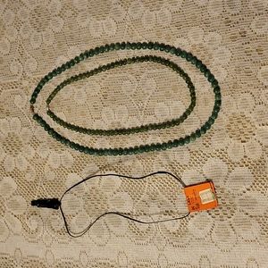 Two Vintage Jade Style Stone Necklaces with Bonus